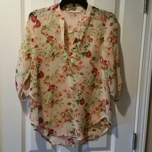 Lush Floral Henley Top